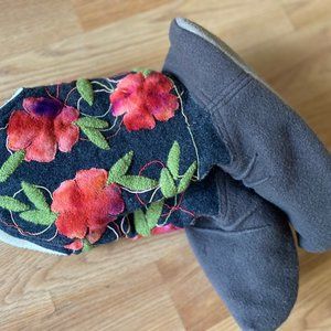 Felt Flower Slipper Boots